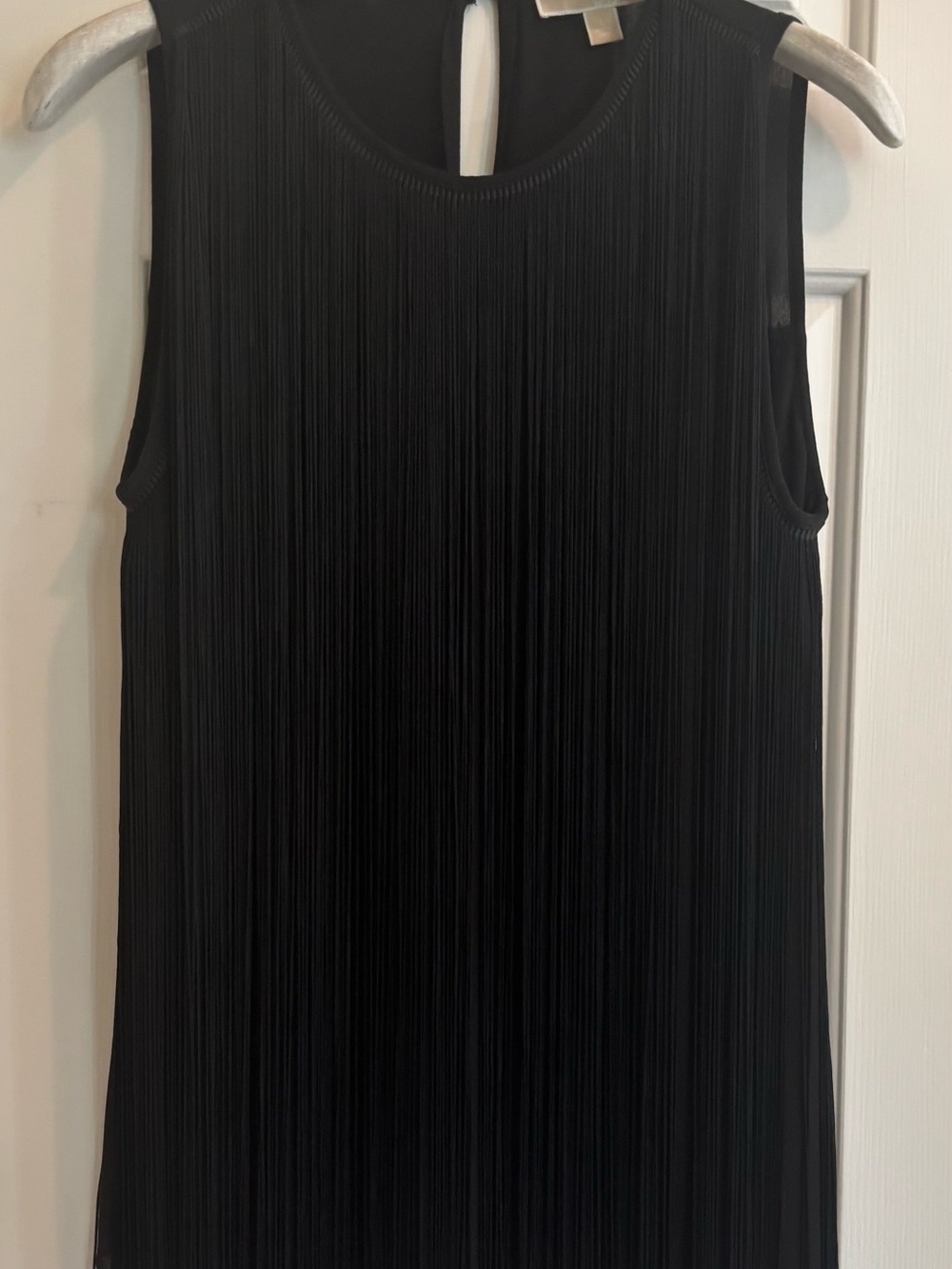 MICHAEL Michael Kors Black Fringe Sleeveless Top